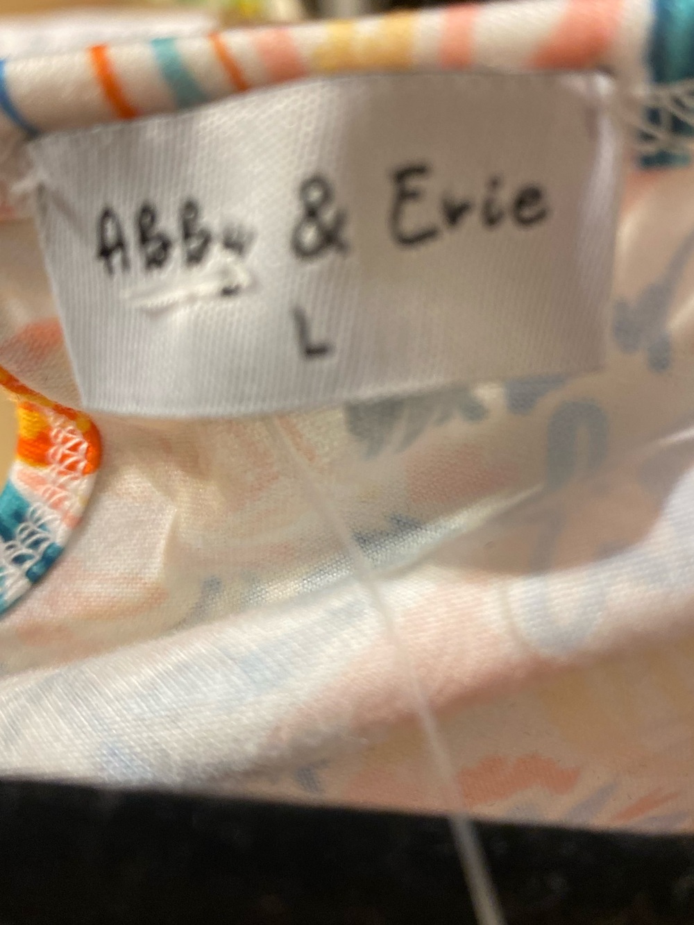 Abby & Evie Citrus Print Tie-Back Puff Sleeve Tiered Dress NWT Size Large - Picture 5 of 5